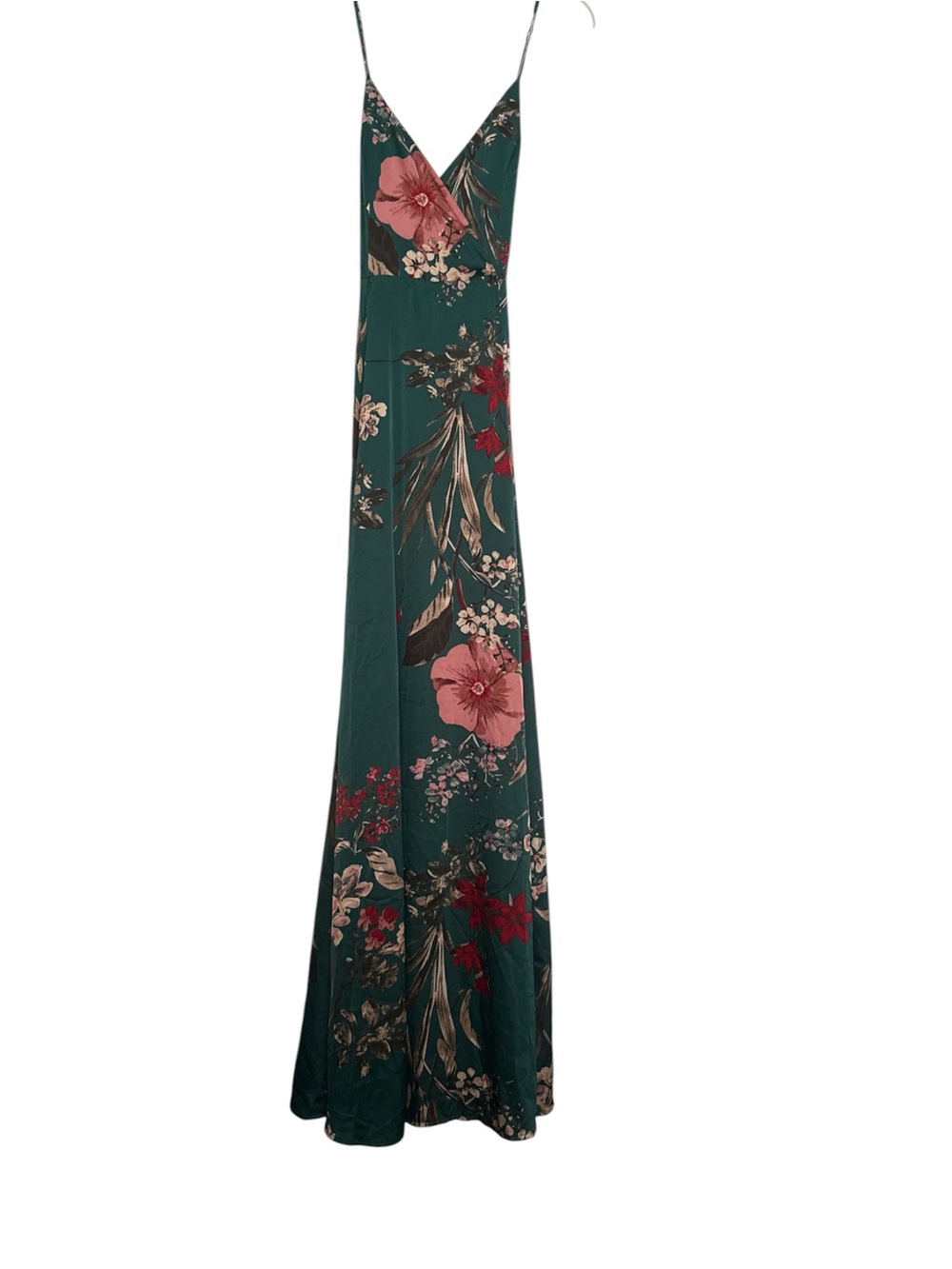 Still the One Emerald Green Floral Print Satin Maxi Dress - Picture 5 of 7